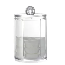 Прозрачный круглый контейнер для хранения, чехол для макияжа, коробка для ватных дисков, держатель для бумажных салфеток для ногтей, Прямая поставка