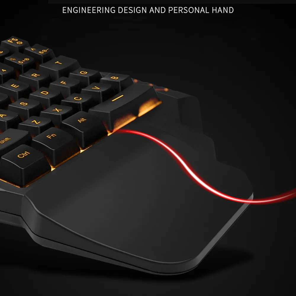 G30 Проводная игровая клавиатура с светодиодный подсветкой 35 клавиш с одной ручкой Мембранная Клавиатура эргономичный коврик для мыши Клавиатура L0308