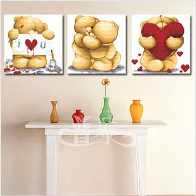 

Embroidery Package High Quality Triple Happy Time Small Bear Cartoon Animal Cross Stitch Kits
