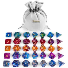 35 шт Акриловые Игральные Кости настольная игра многогранные кубики настольные игры DND для плиточных игр(5 наборов х 7 шт