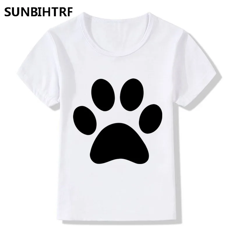 

Children Fashion Animal Paw Prints Design Funny T-Shirt Kids Casual Clothes Big Boys Girls Summer Short Sleeve O-Neck Tops Tees