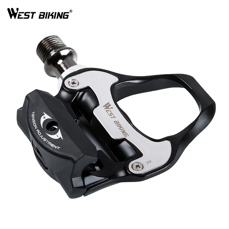 

WEST BIKING Bicycle Pedals Self-Locking Aluminum Alloy 9/16" Luo Molybdenum Steel Axle Bearing SPD-SL Cleats Road Bike Pedals