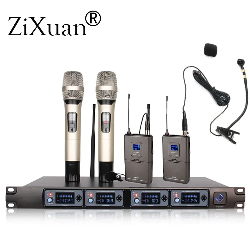 

4-channel UHF dynamic professional karaoke OK Wireless microphone system U4000u professional Musical instrument microphone