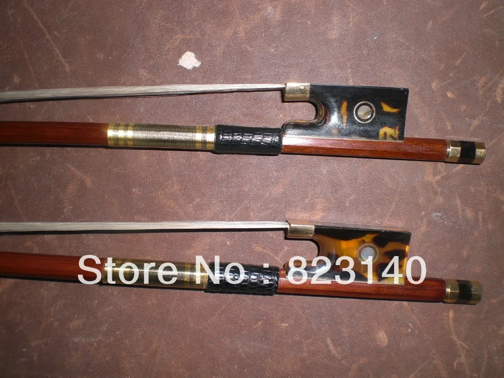

2 PCs 4/4 Quality Brazil wood Violin bow HAWKSBILL FROG Cooper amounted 1009#
