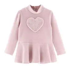Children Hoodies Girls Winter Thickening Warm Sweaters Clothes Long-sleeved Sweet Cute High-necked Children’s Shirt Pink Purple