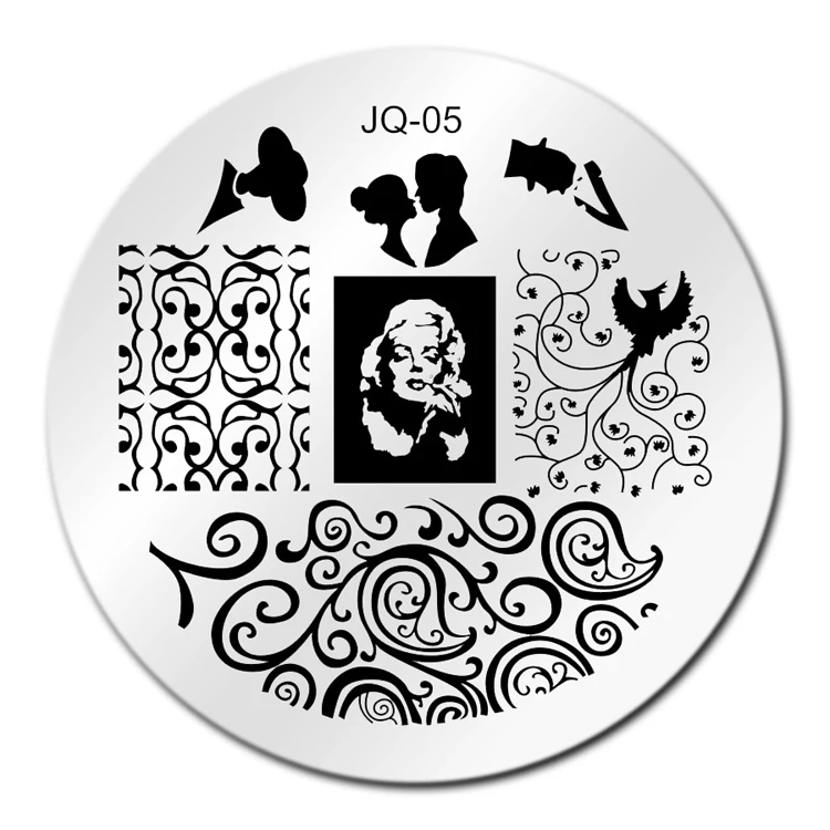 

Monroe Projection Nail Art Stamping Template Image Plate JQ05 Nail Plates Manicure Stencil Set For Nail 3D Steel Stamping