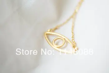 

Fashion gold rose open evil eye charm personalized pendant necklace