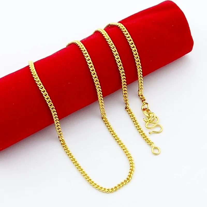 

2015 Fashion 24k Gold Colou Circle Link Chain Necklace Classic Style Excellent Gift For Women And Girls Free Shipping