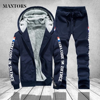 

Men Casual Tracksuit Autumn Winter 2 PCS Hooded Sweatshirts Joggers Hoodies Jacket Track Suit Male Sportswear Sets Plus Size 4XL