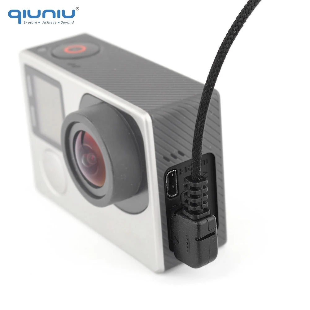 QIUNIU Mini USB 3,5 мм аудио разъем микрофонный адаптер кабель провод адаптер для GoPro Hero 3 3+ 4 камера Внешний микрофонный кабель