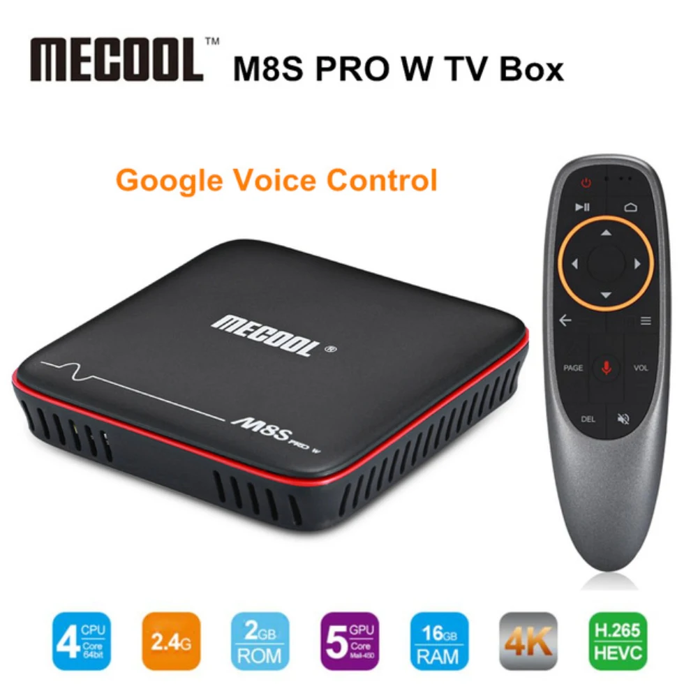 ТВ-приставка Mecool M8S PRO W 2 4G с голосовым управлением Android 7.1.1 Amlogic S905W Гб RAM 16 ROM