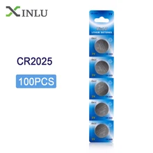 100 шт./лот CR2025 DL2025 ECR2025 BR2025 2025 KCR2025 L12 Кнопка ячейки Батарея для часы-игрушка, duct Fan Батарея