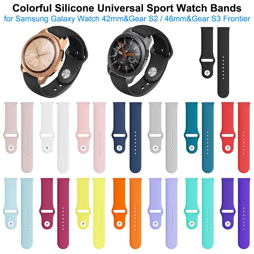 Силиконовые спортивные часы ремешок для samsung Galaxy S4 42 мм и gear S2 46 мм и gear S3 Frontier универсальные классические ремешок для часов
