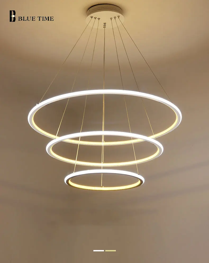 Luzes para Sala de Estar Sala de Jantar Luminária de Teto Novo Moderno Anéis Círculo Led Pingente Lustre Pendurado 3 12 High Quality pendant lights