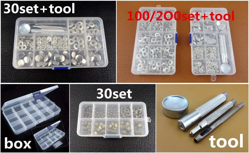 20 видов 10-15 мм Кожевенные ремесла сверхмощный крепеж кнопки пресс-Шпилька Набор инструментов швейная строчка кромка биговка резак нож