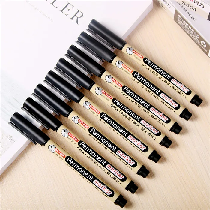 Deli Fast Dry Permanent Oil Marker Pens For Tires CD Fabric Waterproof Drawing Signature Greeting Card Calligraphy Graffiti Pen  (23)