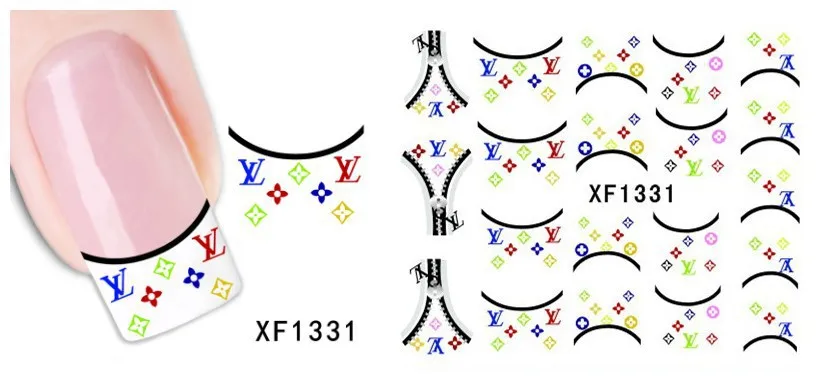 Дизайн ногтей цветок переноса воды Стикеры ногтей Обёрточная бумага Фольга лак наклейка Временные татуировки Watermark 1000pks/много