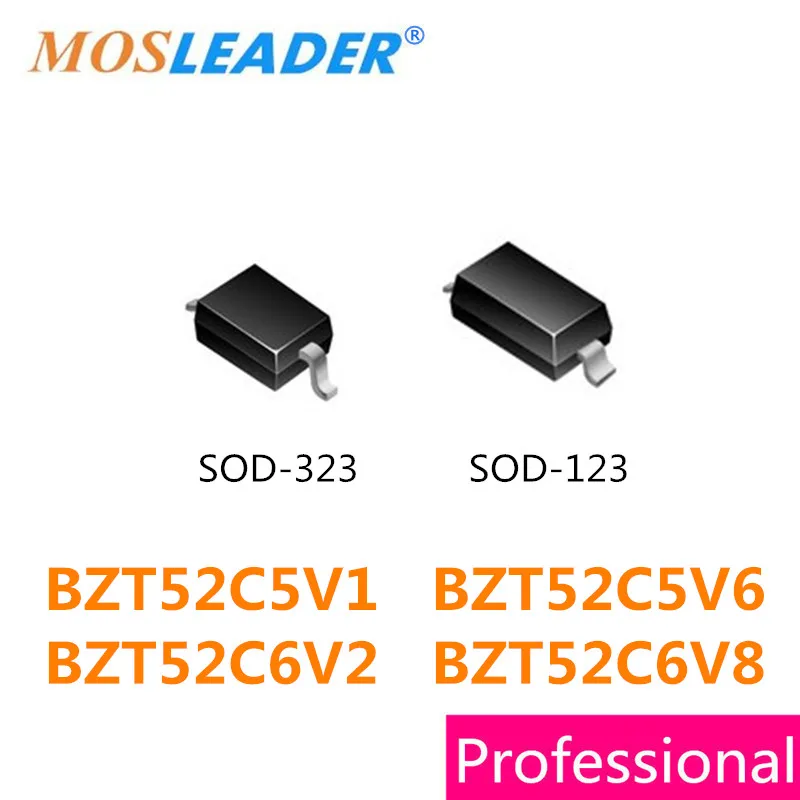 Mosleader 3000 шт. SOD323 SOD123 5V1 5V6 6V2 6V8 5 1 В 6 2 8 в BZT52C5V1 BZT52C5V6 BZT52C6V2 BZT52C6V8 0805 1206 | Электроника