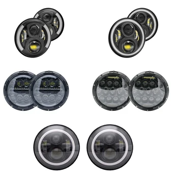 

2 PCS 45W 7'' Led Headlight H4 High Low Beam Round Car Running Lights for Jeep Lada Niva 4x4 Hummer Land Rover Defender Headlamp