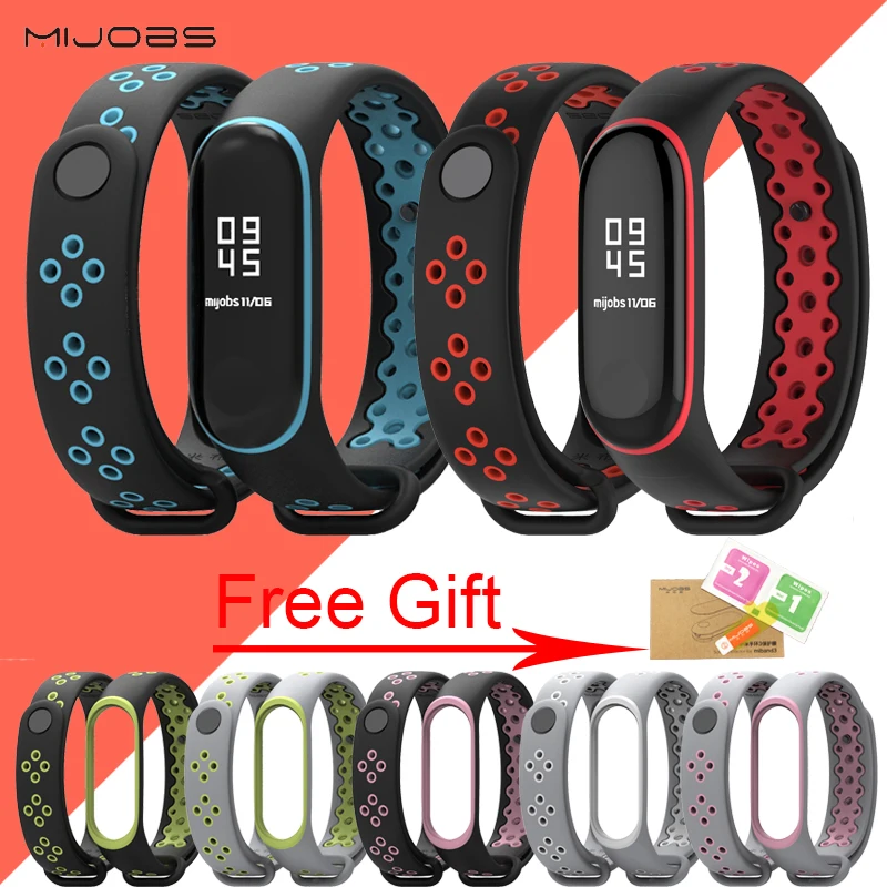 Цветной ремешок для Xiaomi Mi Band 3 сменный силиконовый смарт браслета