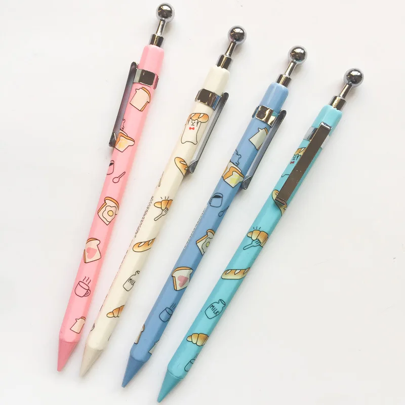 

3 pcs/1 lot Kawaii Cute Milk Bread press Mechanical Pencils School Office Supply Student Stationery Kids Gift Automatic Pencils