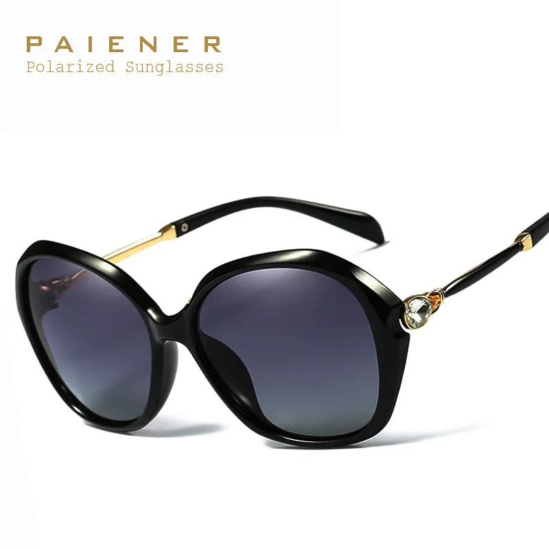 2017 Brand design Women Polarized Sunglasses New Big Diamond Frame Leisure Sun Glasses Classic