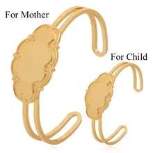 Двойные Браслеты для женщин, золотой цвет, ювелирные изделия для родителей и детей, женские браслеты и браслеты H406