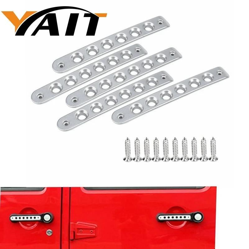 

Yait Aluminum Alloy Handle Cover Door Grab Handle Insert For Jeep Wrangler JK Unlimited 2/4Door Handle Insert for Jeep 2007-2017