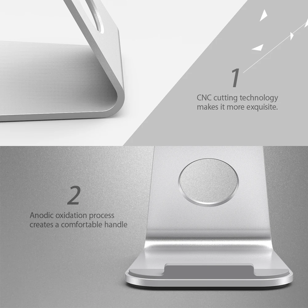 ORICO الألومنيوم الهاتف/اللوحي حامل مكتب حامل هاتف لباد فون سوني نوكيا HTC الهاتف المحمول و اللوحي حامل (AMS1)