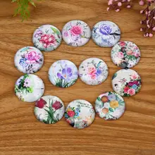 Разноцветный цветочный узор мозаичный напечатанный стеклянный полукруглый ремесло стеклянная мозаика для изготовления ювелирных изделий