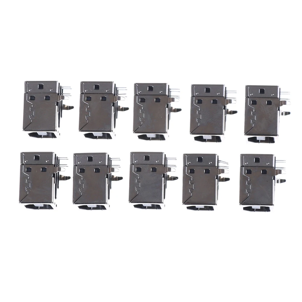 

10 x USB 2.0 Jack Side port USB B Type Female Socket 90 degree bend pin female for Printer Data Interface Micro Connector
