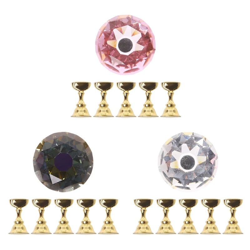 

5x Nail Art Practice Display Stand False Nails Alloy Holder Shelf Manicure Tool New Style Hot
