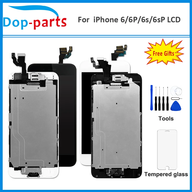 

LCD Assembly For iPhone 6 6S Plus OEM Display with Home Button Flex Cable Front Camera Speaker Complete Digitzer Touch Screen