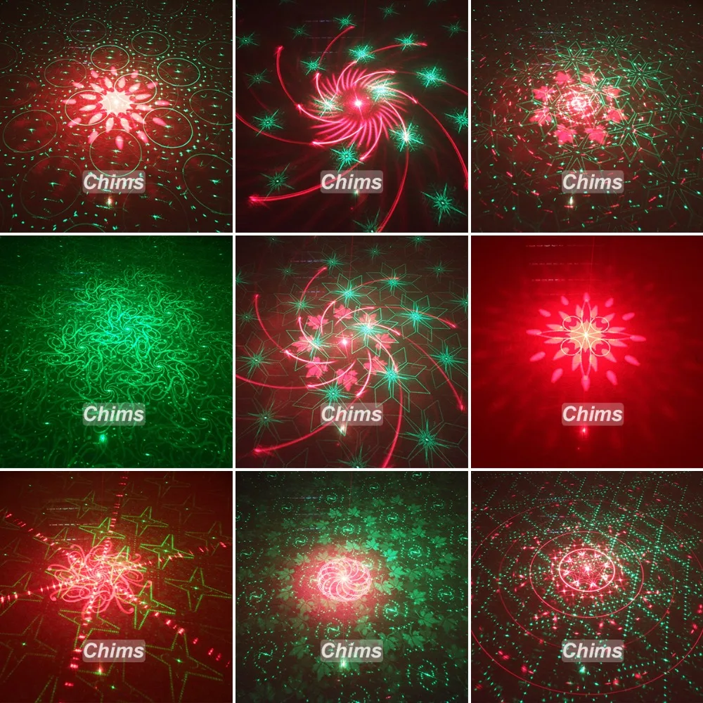 Chims мини портативный лазерный светильник перезаряжаемый беспроводной RG 30 моделей Гобо проектор Открытый путешествия Кемпинг Рождество музыка DJ Вечерние