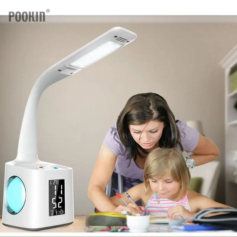  LED Eye Protect Dimming Desk Lamp LED Foldable Reading Table Lamp Light RGB Touch Control Calendar 