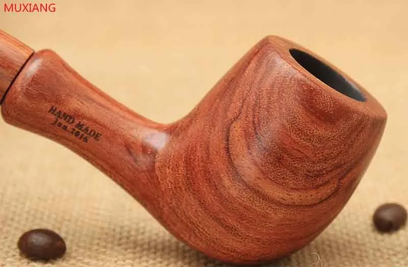 10 rosewood straight smoking pipe with wooden mouthpiece stem good look