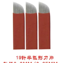 100 шт./лот 19 Вышивка Крестом Иглы microblading лезвия для постоянного Макияж изогнутые татуировки стеклоочистителя jm611d-x72 татуировки иглы