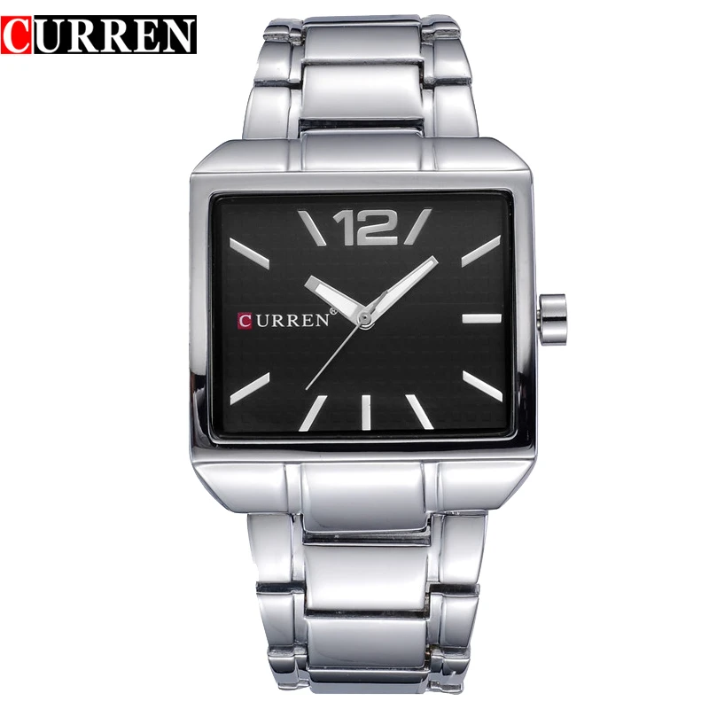 

CURREN Fashion Creative Square Men Watches Simple Business Wrist Watch Full Steel Quartz Male Clock erkek kol saati Reloj Hombre