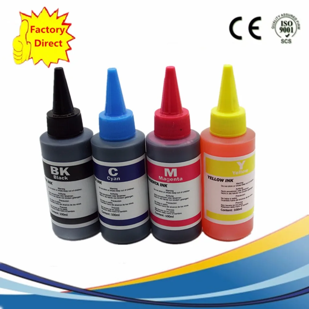 

4x 100ml Ciss Ink For Epson ME10 ME101 printer photo Refill Dye Ink Kit For Continuous Ink System Suit For T1661 T1664 Cartridge