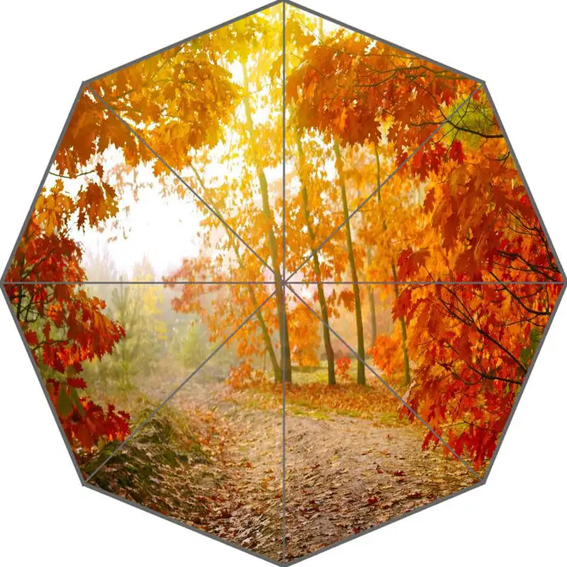 H-P0130 на заказ осенний стиль#3 персонализированный портативный тройной складной зонт от солнца и дождя декоративный зонтик - Цвет: Светло-желтый