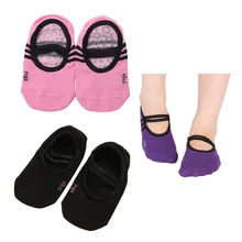 3 пары носков из Для женщин и девочек для пилатеса и йоги носки пропускающие воздух, мягкие, не-скользящие хлопковые Фитнес балетные танцевальные носки до лодыжки