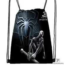 Custom ultimate_spider_@ 01-man походная сумка на шнурке милый рюкзак для детей(черная спинка) 31x40 см#180611-03-124