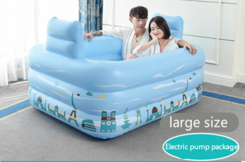 Бытовой двойной человек надувная Ванна полное тело лежащего утолщаются Портативный складной Пластик Удобная Ванна ванны - Цвет: B2