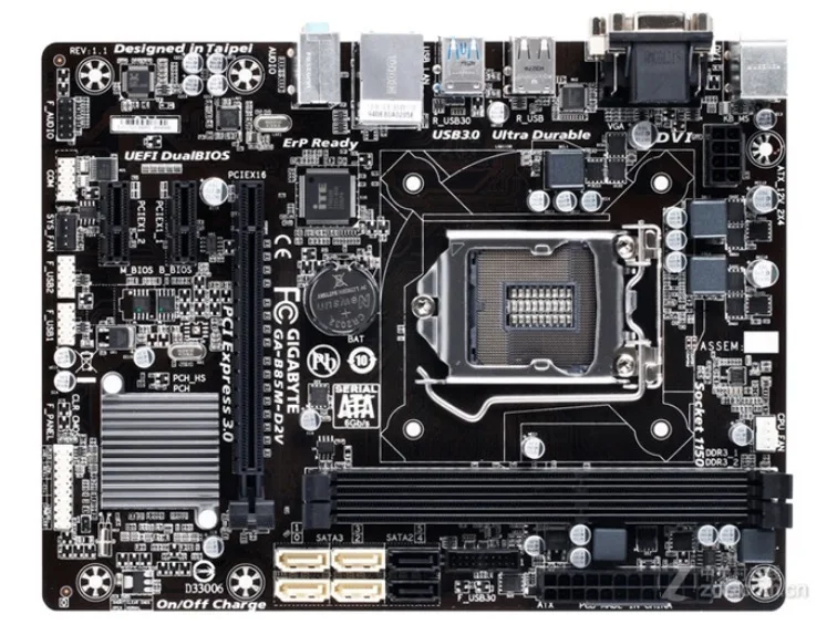 Настольная Материнская плата GIGABYTE GA-B85M-D2V B85 Socket LGA 1150 i3 i5 i7 DDR3 16G Micro-ATX UEFI биос оригинальная б/у Материнская плата ПК