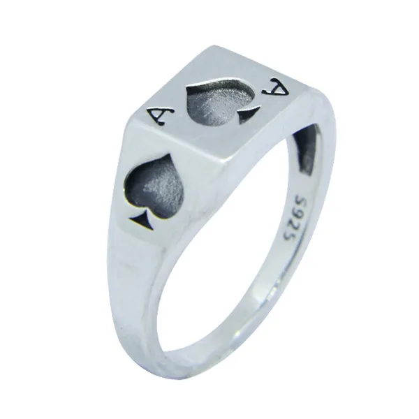 

Real S925 Silver Mini Spades Ace Ring Top Quality Fashion Ladies 925 Ace Ring