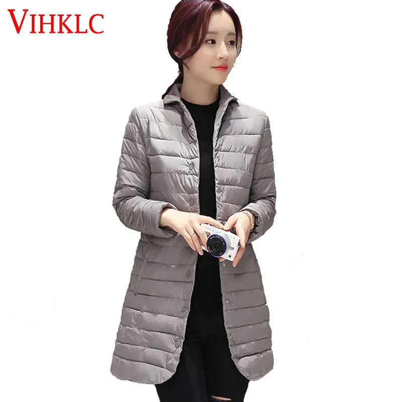 

2017 New Spring Autumn Winter Basic Jackets Cotton Padded Fashion Ultra Light Women Parka Women's Clothing Plus Size M-3XL A783