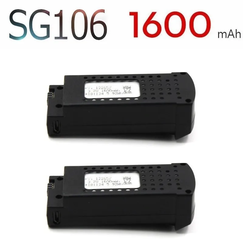 

For SG106 1600mAh 3.7V Lipo Battery for RC Helicopter Drone Quadcopter Spare Parts 3.7v Rechargeable Battery SG-106 2pcs/sets