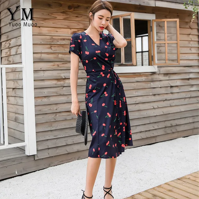 vintage floral wrap dress
