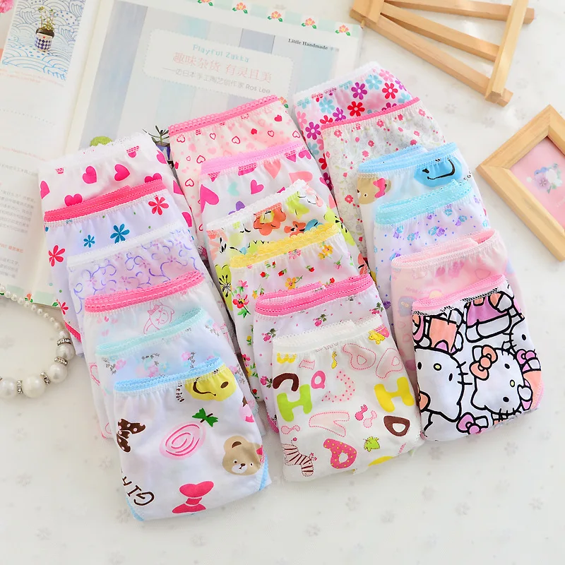 

6pcs/pack 2018 Fashion New Baby Girls Underwear Cotton Panties For Girls Kids Short Briefs Children Underpants 2-10T