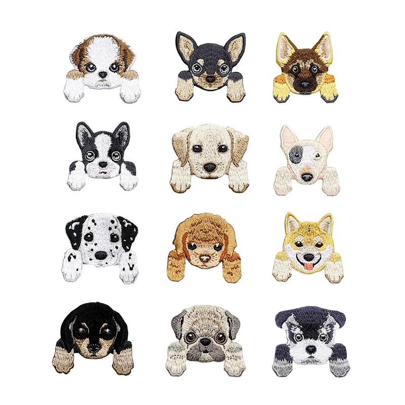 Cute Chihuahua Shiba Dog Embroidered Patch for Clothing and Accessories